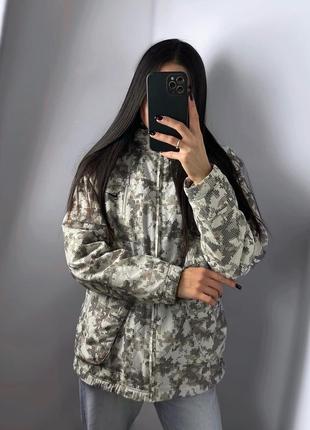 Куртка nike camo white осень зима найма спортивная серая теплая оверсайз1 фото