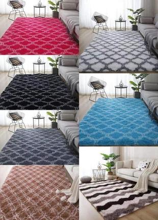 Прикроватный пушистый коврик с высоким ворсом