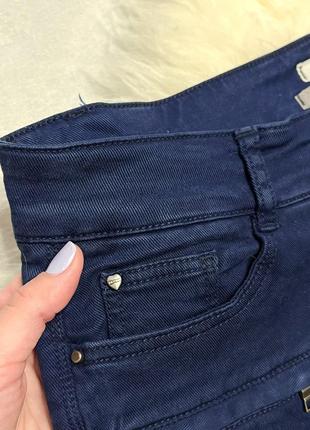 Джинсы однотонные укороченные брюки темно-синего цвета esprit5 фото
