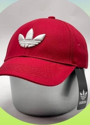 Бейсболка унісекс червона, кепка коттон 100% україна, кепка в стилі adidas адідас чорна коттон