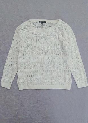 Джемпер, от laura ashley, коттон, белый, ажурный