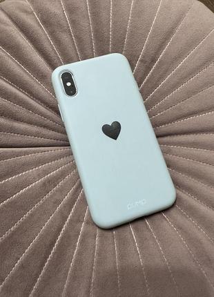 Чехол для iphone xs голубой1 фото