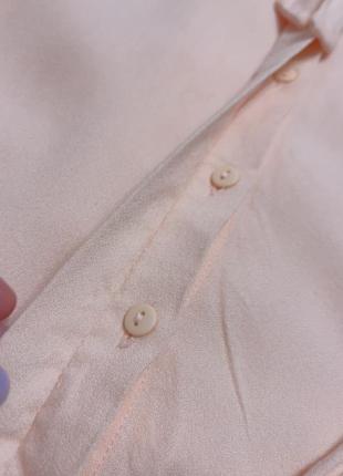 Тонкая вискозная блуза однотонная на пуговицах с завязкой4 фото