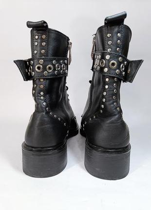Женские кожаные осенние демисезонные ботинки зара zara2 фото