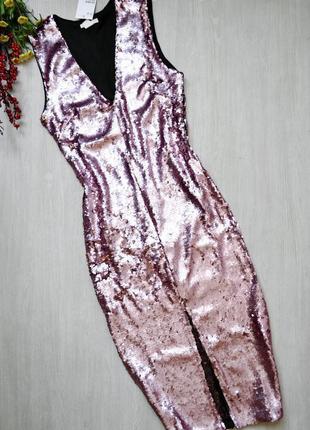 Элегантное нарядное праздничное платье в пайетках h&amp;m новое новогоднее3 фото