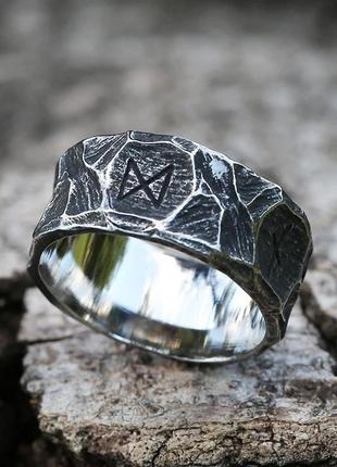 Cталеве кільце чоловіче runa печатка перстень із медичної нержавіючої сталі 316l з рунами4 фото