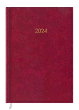 Щоденник датований 2024 рік, а5 формату бордовий, 176 аркушів обкладинка баладек macanet2 фото