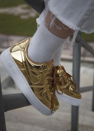 Кроссовки nike air force 1 sp "liquid metal" gold