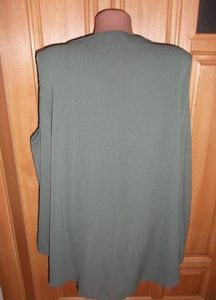 Блуза рубашка хаки полуэстер  на пышную женщину оверсайз р. 22- new look3 фото