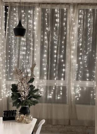 Шторка проволока led 600(3x3)