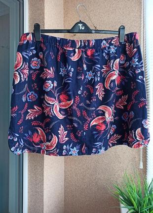 Красива стильна літня спідниця міні з натуральної тканини льон, віскоза4 фото