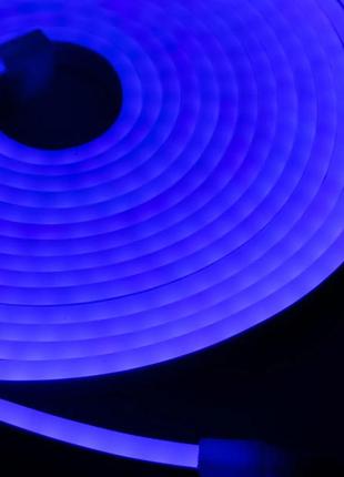 Неоновая лента для авто neon led strip 5m синяя 12v-220v8 фото