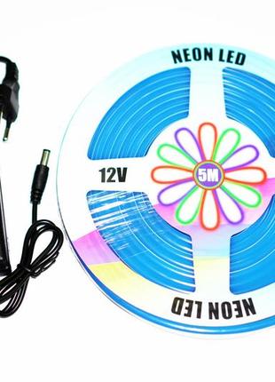 Неоновая лента для авто neon led strip 5m синяя 12v-220v4 фото