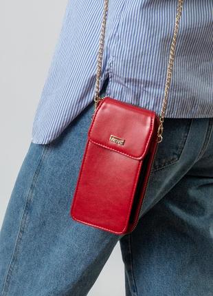 Гаманець жіночий із ланцюжком червоний 6579-a s5 фото