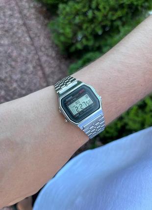 Casio a159w годинник електронний наручний montana retro срібний, чорний. часи касио винтаж ретро купити недорого7 фото