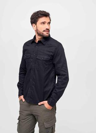 Рубашка brandit flanellshirt black3 фото