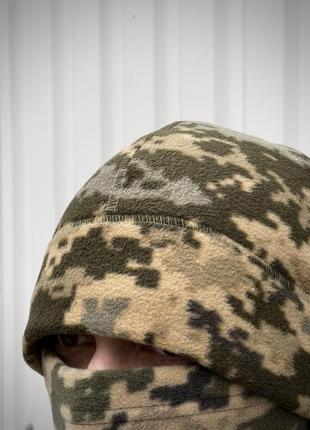 Шапка флисовая с отсрочкой мужская женская liss мультикам пиксель | шапка тактическая военная зимняя осенняя2 фото