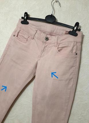 Terranova стильные котоновые джинсы розовые rosa зауженные женские оригинал10 фото
