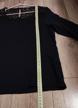 Блузка кофта черная с кружевом5 фото