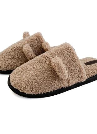 Хатні капці чоловічі teddy коричневі домашні капці чоловічі