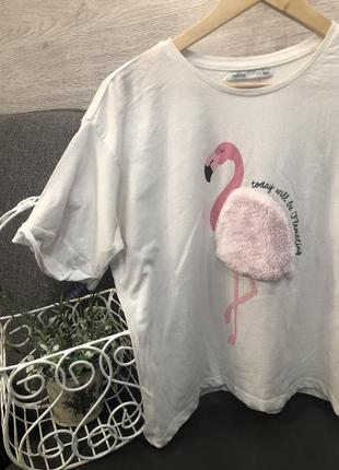 Белая футболка house с фламинго