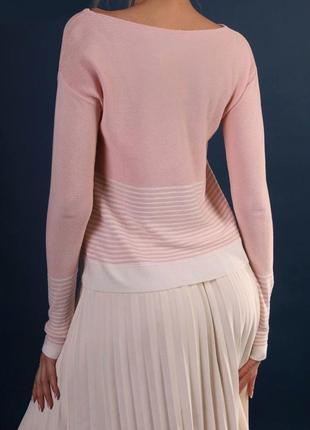 Джемпер свитер женский nisan полоска розовый4 фото