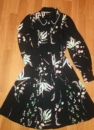 Сукня в квіти з рукавом ліхтарик