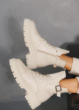 Жіночі черевики шкіряні зимові молочні yuves 445, розмір: 39, 408 фото
