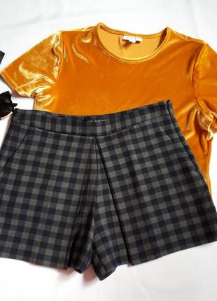 Стильные короткие шорты-юбка демисезонная  zara basic (размер 36)1 фото