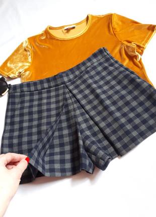 Стильные короткие шорты-юбка демисезонная  zara basic (размер 36)6 фото