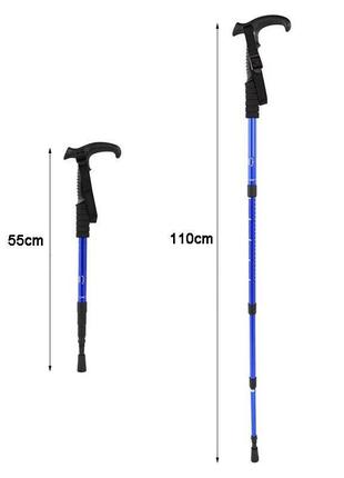 Палиця-тростина suolide antishock телескопічна з вигнутою ручкою для трекінгу та реабілітації — 1 шт.8 фото