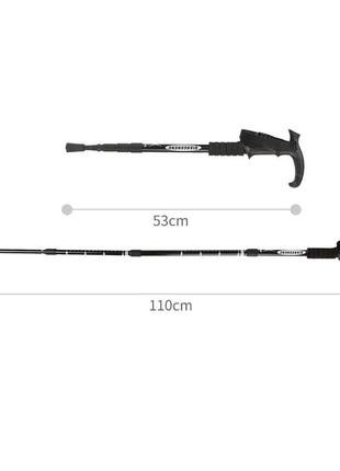 Палиця-тростина suolide antishock телескопічна з вигнутою ручкою для трекінгу та реабілітації — 2 шт.1 фото