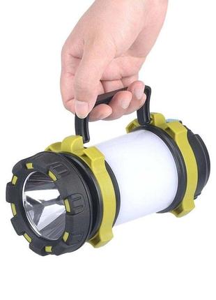 Кемпинговая лампа светильник на аккумуляторе t6 c power bank 3 режима фонаря + подарок нож ammunation10 фото