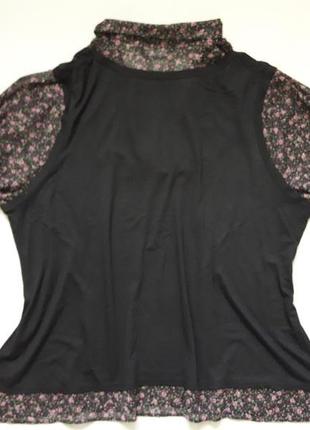 Незрівнянна кофта чорна блуза в квітковий принт великого розміру f&f2 фото