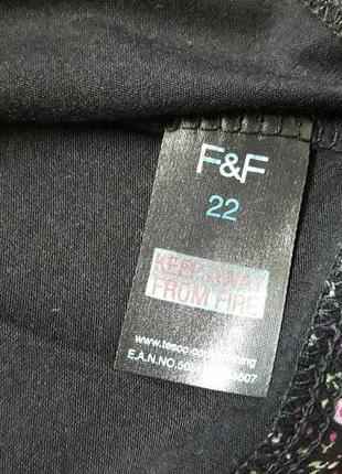 Незрівнянна кофта чорна блуза в квітковий принт великого розміру f&f5 фото