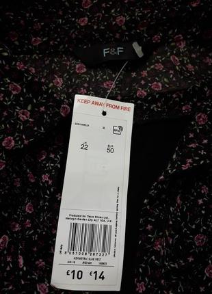 Незрівнянна кофта чорна блуза в квітковий принт великого розміру f&f7 фото