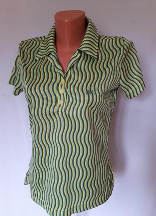 Женская футболка- поло в стиле ,,60-70 годов,, pepe  jeans (размер 36-38)