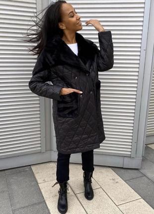 Пальто пуховик куртка еко кролик відмінна якість 🥰😍