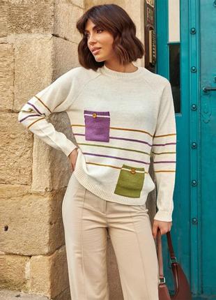 В'язаний светр із високоякісного турецького матеріалу.1 фото