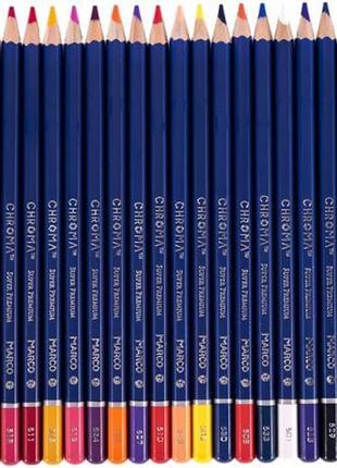 Набір кольорових олівців 36 кольорів marco chroma, у картонній упаковці 8010-36cb2 фото