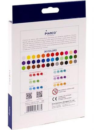 Набір кольорових олівців 36 кольорів marco chroma, у картонній упаковці 8010-36cb4 фото