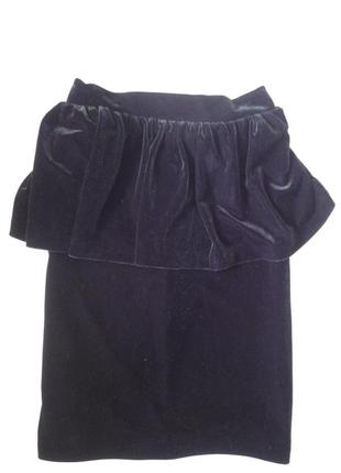 Велюровая юбка с баской mango