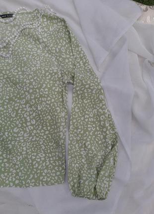 Легкая рубашка в горошек. блузка. пастельная рубашка. шифоновая рубашка. блузка в горошек. широкие рукав5 фото