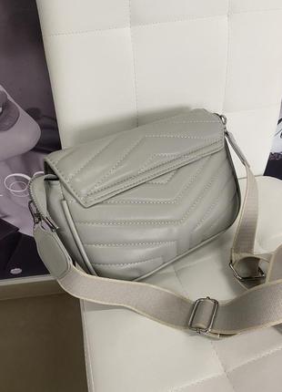 Люкс сигмент💣🔥нереально стильная сумка с акцентной стёжкой и текстильным ремнем💣🔥3 фото