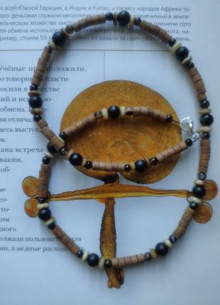 Тренд еко чокер, кольє, намисто, підвіска, буси, коралі, натуральний камінь (агат), слонова кістка, кокос, чоловічий, в етно, бохо стилі, етніка