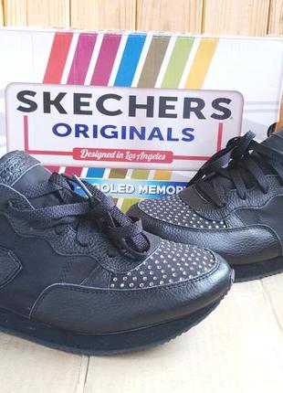 Супер стильные кожаные сникерсы кроссовки skechers air cooled memory foam оригинал в