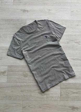 Базовая футболка polo ralph lauren custom fit t-shirt marl grey2 фото