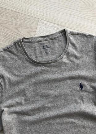 Базовая футболка polo ralph lauren custom fit t-shirt marl grey4 фото