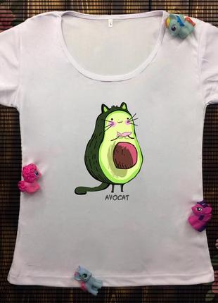 Женская футболка  с принтом - авокот