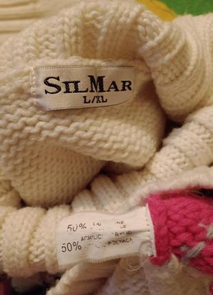 Sil mar. wool шерстяной/шерсть свитер под горло теплый цветной ромбы2 фото